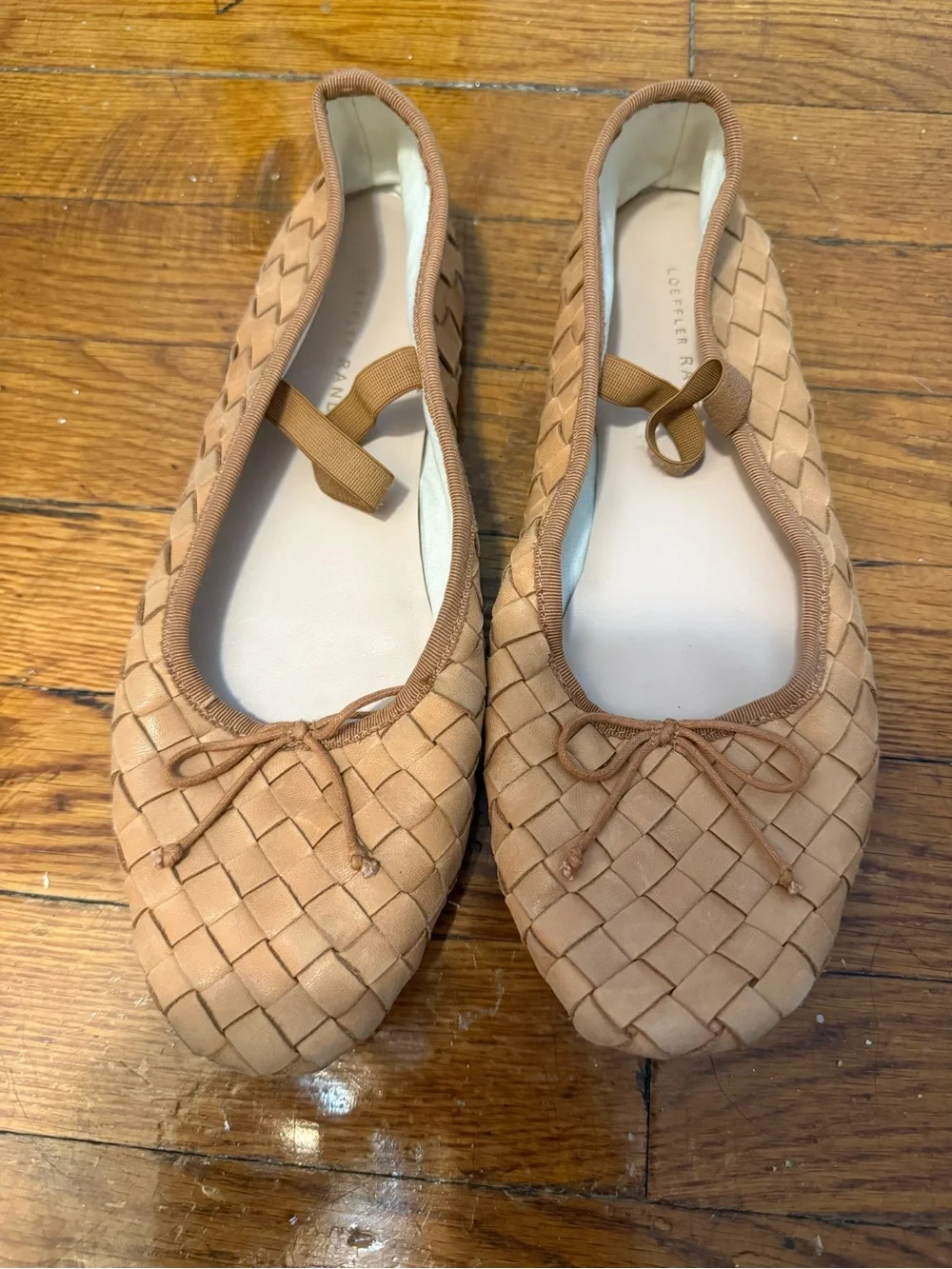 Loeffler Randall Leonie Woven Flats in honey!